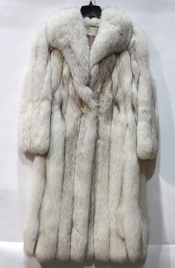 Full length blue fox coat, professionally cleaned and (1 of 2)