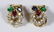 Pair of ruby, sapphire, emerald, diamond and 18k yellow