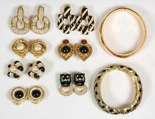 (Lot of 9) Signed fashion and gold-filled jewelry (1 of 4)