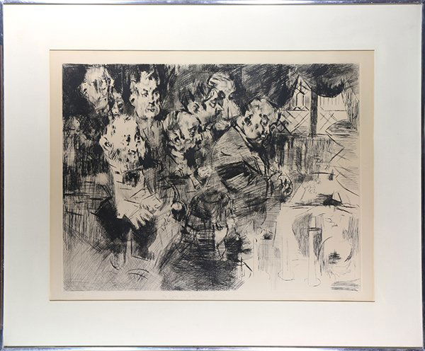 Print, Jack Levine: Jack Levine (American, 1915-2010), The Final Goodbye, 1960, etching, pencil signed lower right, edition A.P., overall (with frame): 30"h x 35.75"w