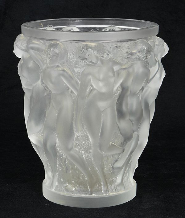Lalique "Bacchantes" Grand Crystal Vase, 20th century,