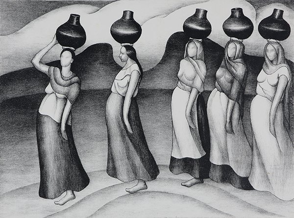 Print, Henrietta Shore: Henrietta Shore (American, 1880-1963), "Woman of Oaxaca," lithograph, signed in pencil (twice in sheet and mat), titled lower left, inscribed "with love to Margaret Lial," lower center, sight: 14.5"h 