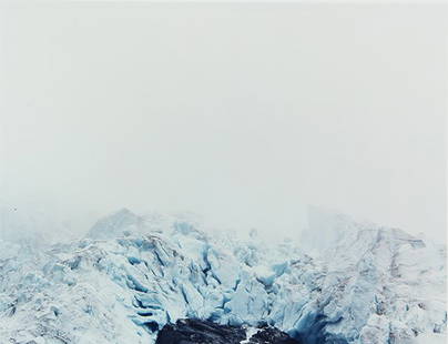 Photograph, Axel Hutte: Axel Hutte (German, b. 1951), "Hufigletscher, Schweiz (1997)," color c-print, signed, dated, and titled lower right, edition 32/100, image: 7.75"h x 10"w, sheet: 10"h x 12"w, overall (with mat): 11.5"