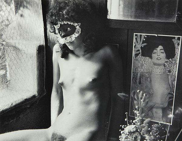 Photograph, Jack Welpott: Jack Welpott (American, 1923-2007), Janet in Her Room, 1972, gelatin silver print, pencil signed verso, image: 9.5"h x 12.25"w, sheet (unframed): 11"h x 14"w. Provenance: From the family of photograph