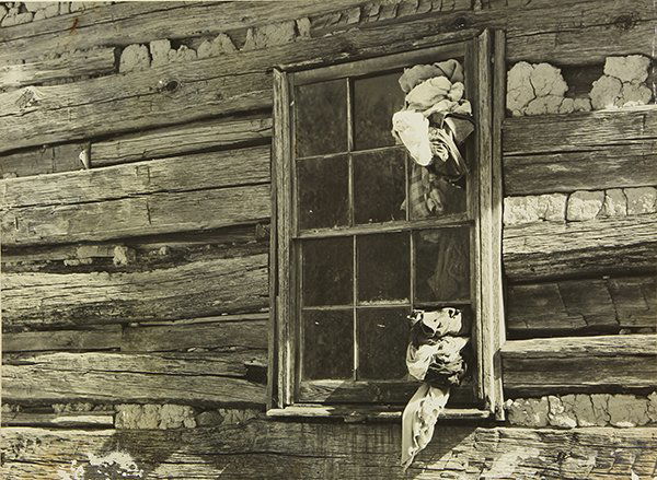Photograph, Arthur Rothstein, Detail of Cabin: Arthur Rothstein (American, 1915-1985), "Detail of Cabin Construction, VA," circa 1930, gelatin silver print, titled verso, marked "Ra 0341-D," and stamped "kindly use the following credit line: Reset