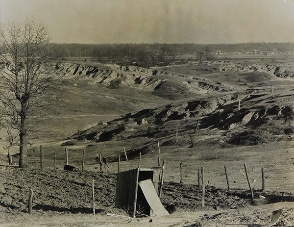 Photograph, Walker Evans, Erosion Near Tupelo City,: Walker Evans (American, 1903-1975), Erosion Near Tupelo City, Mississippi, circa 1930, gelatin silver print, marked verso "Ra3050-A," titled verso, stamped "kindly use the following credit line: Resse