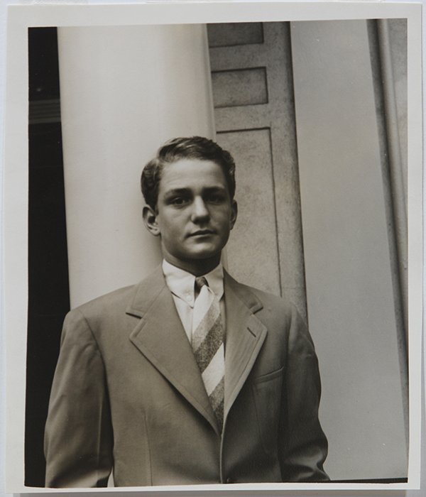 Photograph, Walker Evans: Walker Evans (American, 1903-1975), "Portrait of Blair Fuller," circa 1940, gelatin silver print, artist name stamp verso, image: 7.25"h x 6"w, sheet: 7.5" x 6.5"w, overall (with mat): 20"h x 16"w. Pr