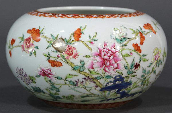 Chinese Porcelain Brush Washer, Flowers (1 of 7)