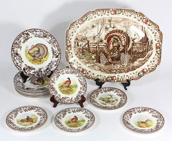 (lot of 17) Spode transferware table service in the (1 of 3)