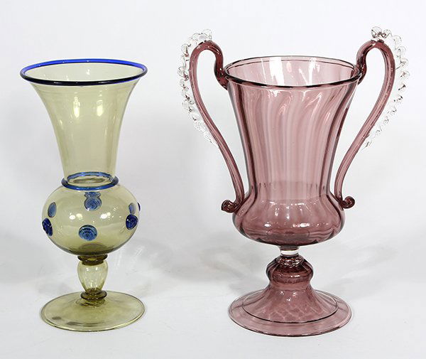 (Lot of 2) Art glass vases,  including an American vase (1 of 7)