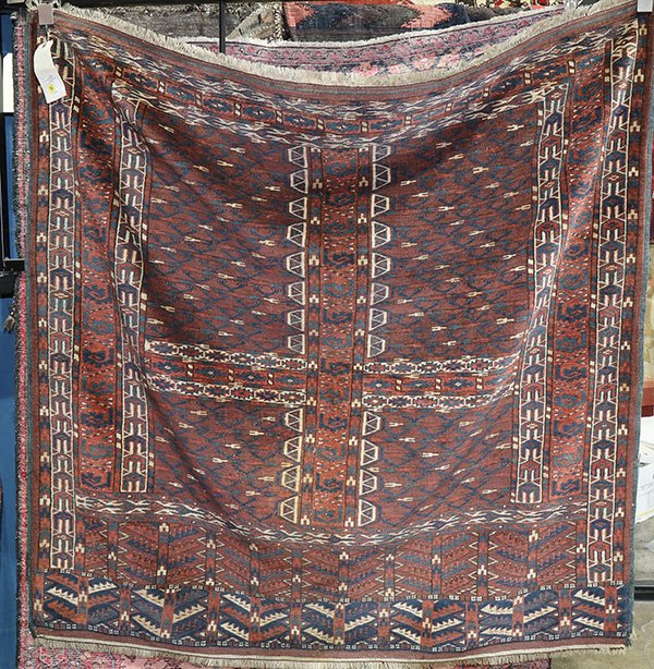 Afghan Belouch double prayer rug, 4'7" x 4'8" (1 of 1)