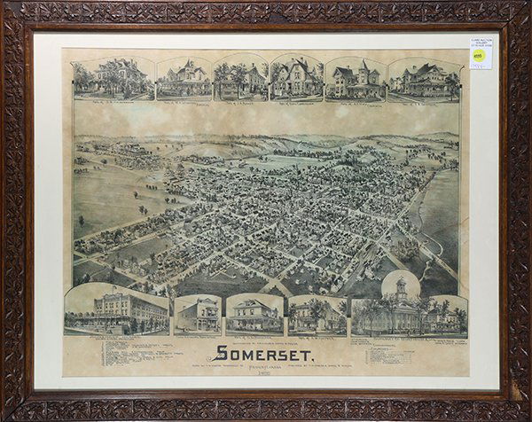Map, Panoramic View of Somerset, PA, Thaddeus Mortimer (1 of 1)