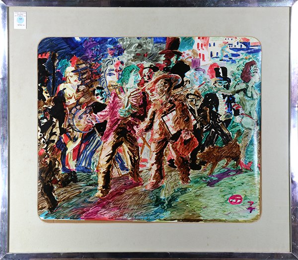 Painting, Street Scene with Figures (1 of 1)