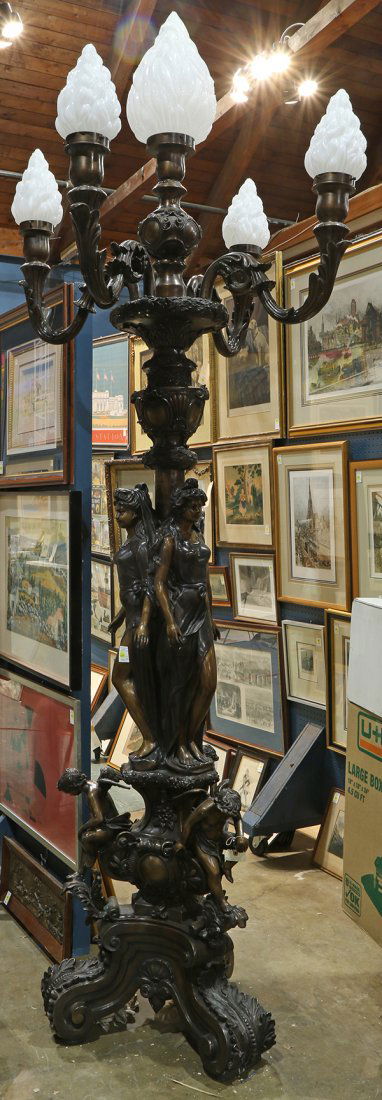 Pair of monumental Renaissance style patinated bronze (1 of 3)