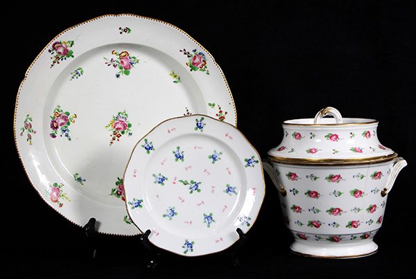 (lot of 3) French Queen's factory porcelain table (1 of 4)