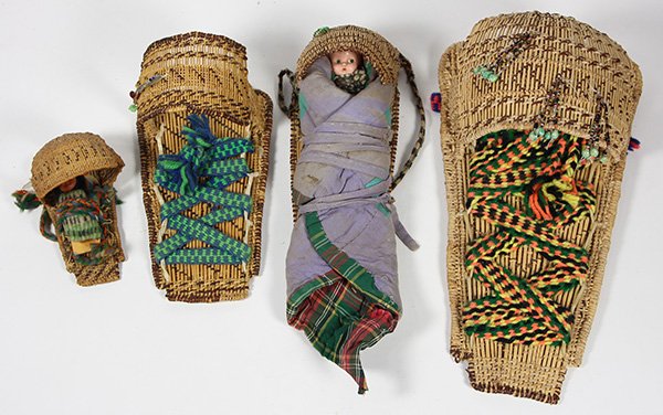 (lot of 4) Native American Central Valley doll cradles (1 of 4)