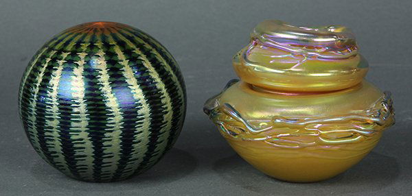 (Lot of 2) Lundberg Studios art glass group (1 of 7)
