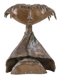 Bronze Sculpture, Angel Botello: Angel Botello (Puerto Rican, 1913-1986), El Niño, bronze sculpture, signed verso and numbered 2/6, overall: 14.5"h x 11"w x 9.5"d