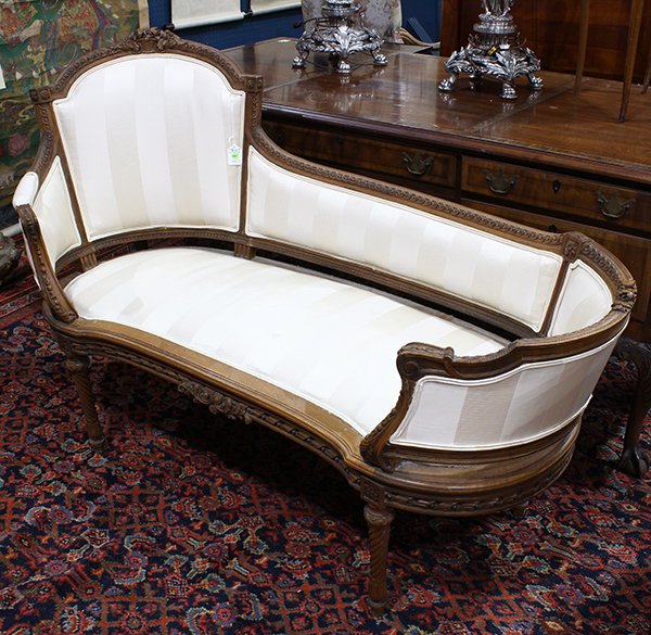 Louis XV style oak chaise lounge (1 of 6)