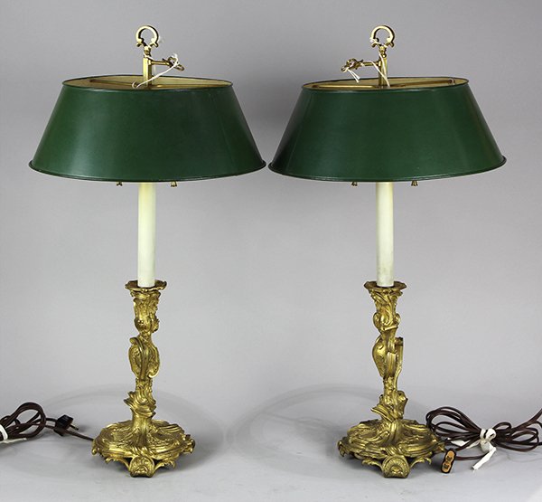 Louis XV style ormolu candlesticks (1 of 2)