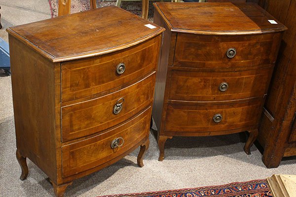 Pair of French demilune commodes (1 of 5)
