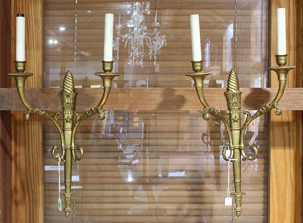 Pair of Empire style ormolu sconces (1 of 2)