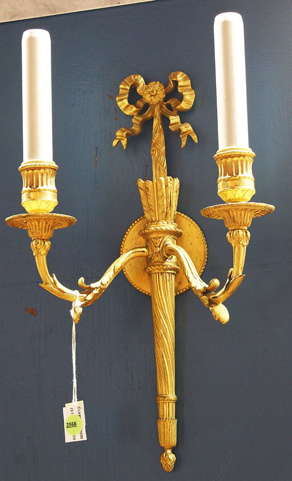 Pair of Louis XVI style ormolu sconces (1 of 1)