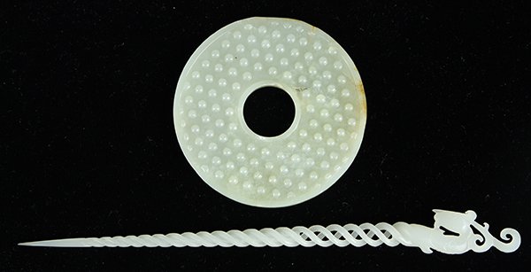 Chinese Jade Bi-Disk, Hairpin (1 of 2)