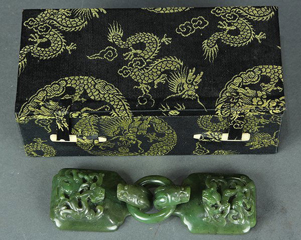 Chinese Spinach Jade Belt Hooks (1 of 3)