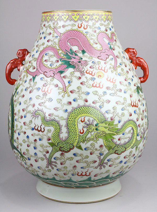 Chinese Porcelain Hu Vase, Dragons (1 of 7)