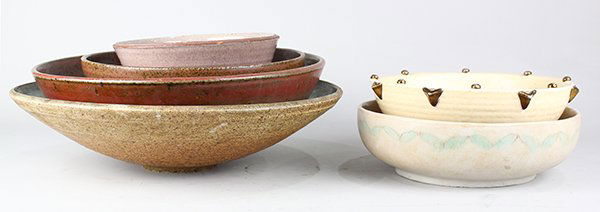 (Lot of 6) American studio pottery ceramic serving (1 of 5)