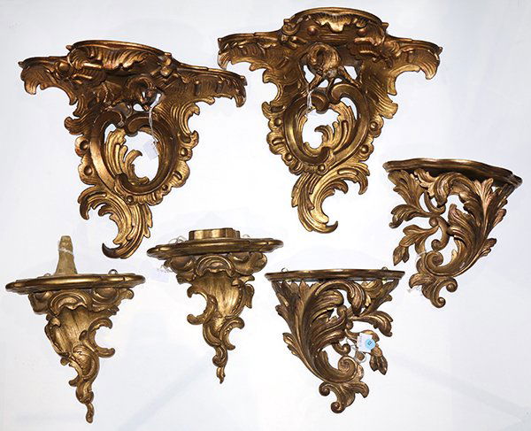 (lot of 6) Three pairs of Louis XV style giltwood (1 of 1)