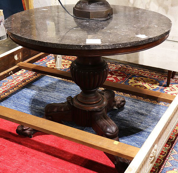 French marble top table, 19th Century, the circular top (1 of 2)