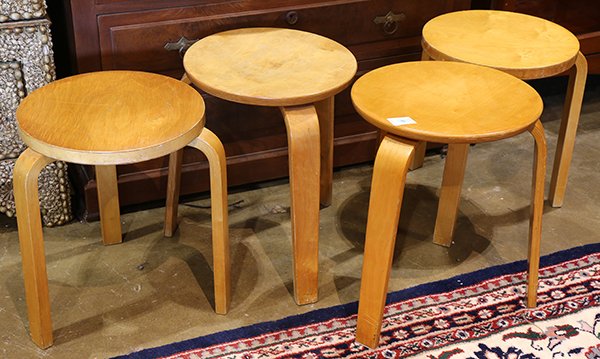 (lot of 4) Artek Stools #60 (1 of 1)