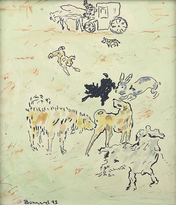 Work on paper, Attributed to Pierre Bonnard (1 of 4)