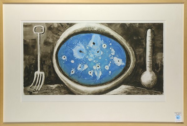Print, David Humphrey: David Humphrey (American, b.1955), What's for Dinner, 1986, monotype, pencil signed and dated lower right, overall (with frame): 23.5"h x 33.5"w