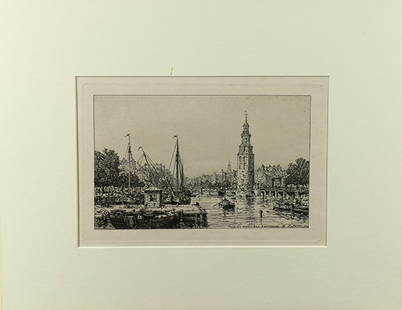 Prints, Maxime Lalanne: (lot of 6) Maxime Lalanne (French, 1827-1886), "Avenue de Boulogne," "Rouen," "Dans un Parc," "Point de Depart de Normandie," "Les Bords de la Seine a Besons," "Tour de Montalban, Amsterdam," etchings