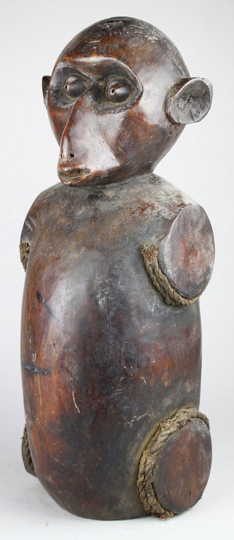 Baule, Ivory Coast carved monkey statue (1 of 3)