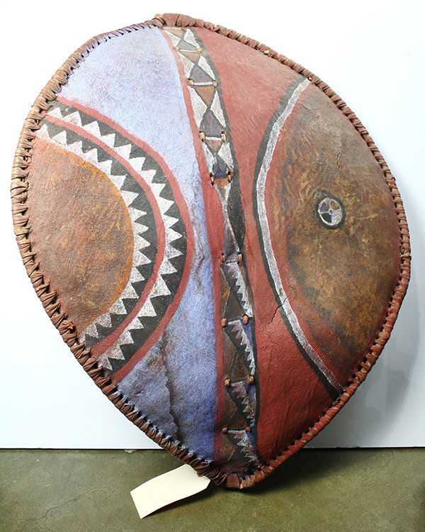 Kikuyu/Maasai, East Africa, Polychrome leather shield (1 of 2)