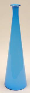 Art Glass vase: Blue art glass vase, 20''H