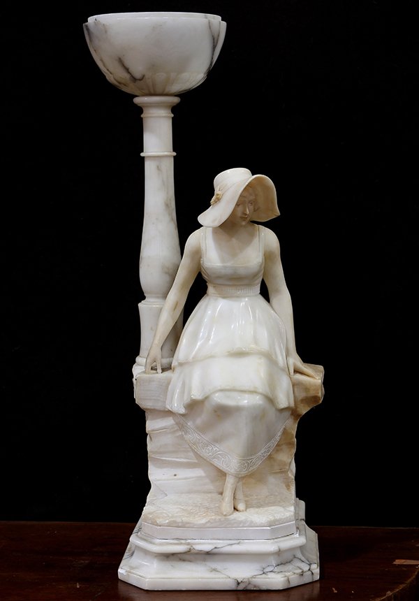 Italian alabaster and marble table lamp (1 of 8)