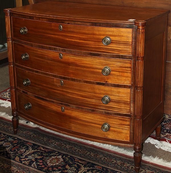 Regency mahogany bow front chest of drawers (1 of 6)