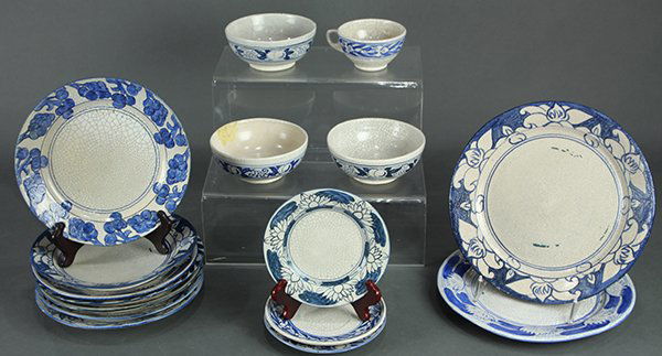 (lot of 16) Dedham pottery associated table articles, (1 of 4)