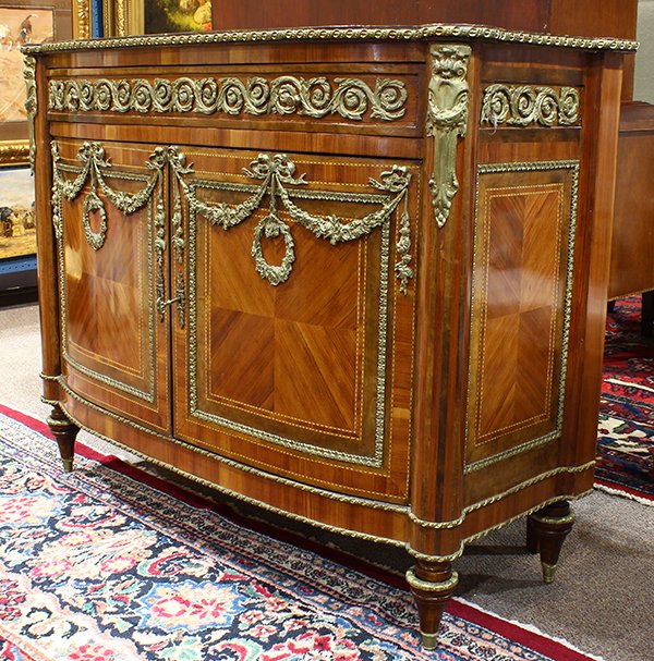 Louis XVI style ormolu and marquetry decorated commode (1 of 6)