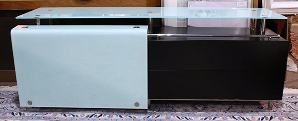 Italian Moderne style credenza, having a frosted glass (1 of 4)