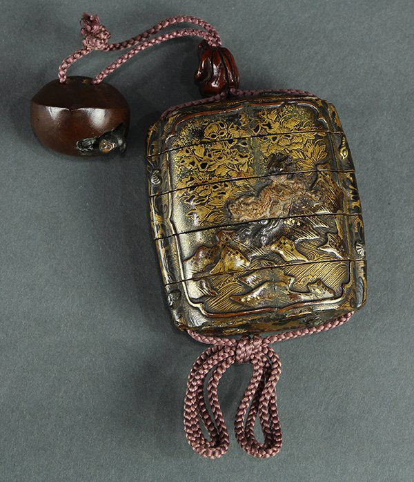 Japanese Lacquered Inro, Ojime, Netsuke (1 of 7)