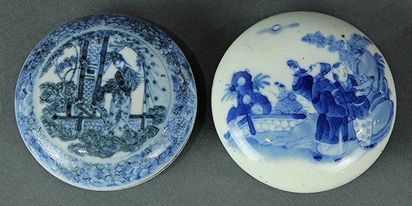 Chinese Blue and White Porcelain Seal Paste Boxes (1 of 7)
