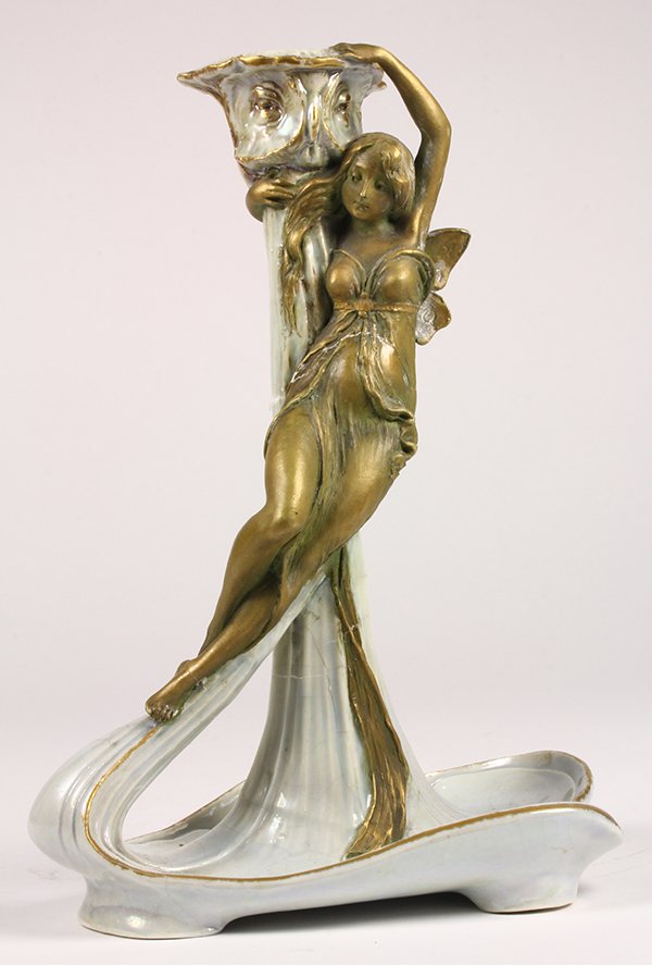 Ernst Walhiss Austrian Art Nouveau figural candlestick, (1 of 6)