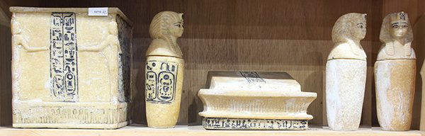 (lot of 5) Egyptian style carved stone table articles (1 of 1)