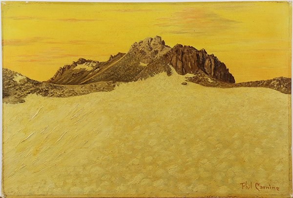 Paintings, Philip Carnine: (lot of 2) Philip Carnine (American, 1884-1976), Snow Covered Mountain Tops, oils on board, each signed lower right, overall (one with frame): 17"h x 23"w